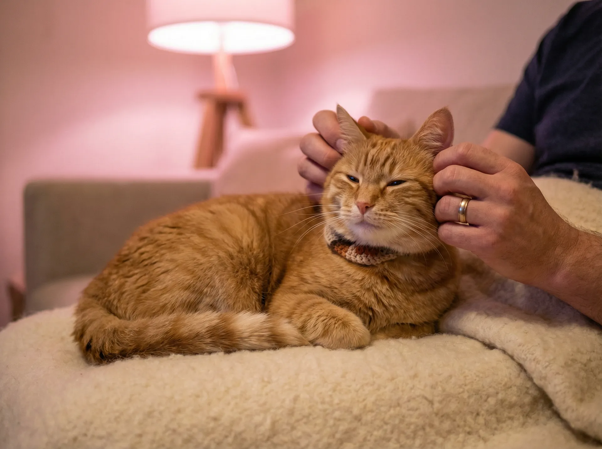 猫咪被温柔抚摸的幸福时刻 - 大势的百合