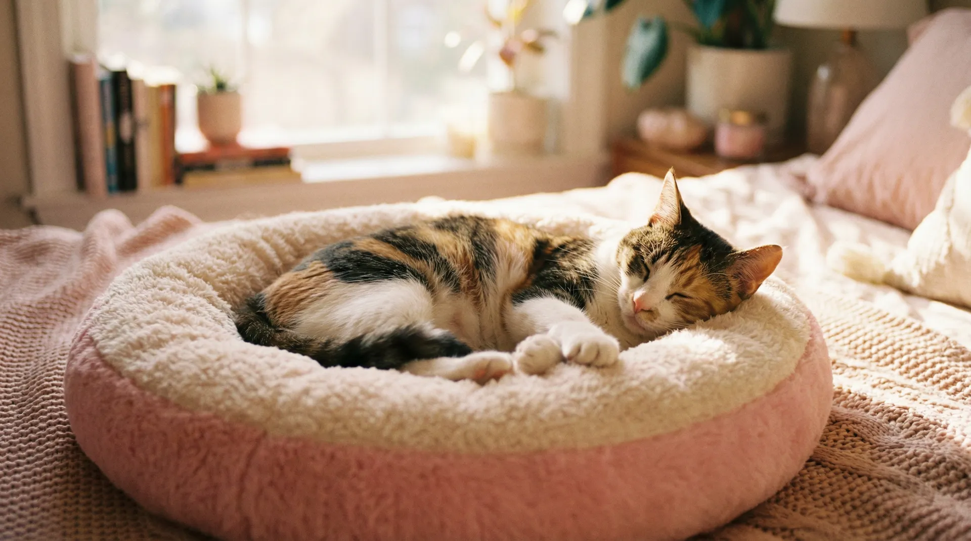 三花猫安静入睡 - 大势的百合